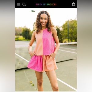 NEW Queen of Sparkles Rhinestone Tank/Shorts Set Size M